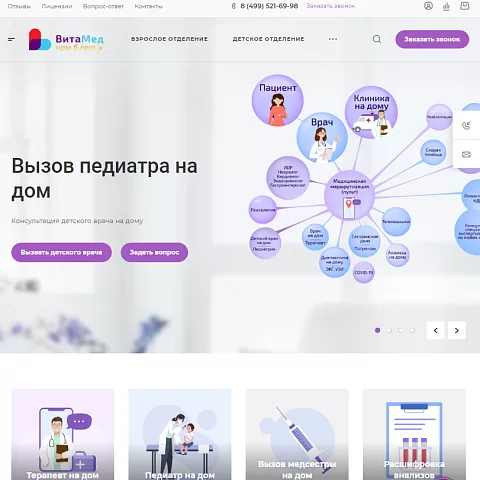 Сайт клиники на дому «Вита Мед»